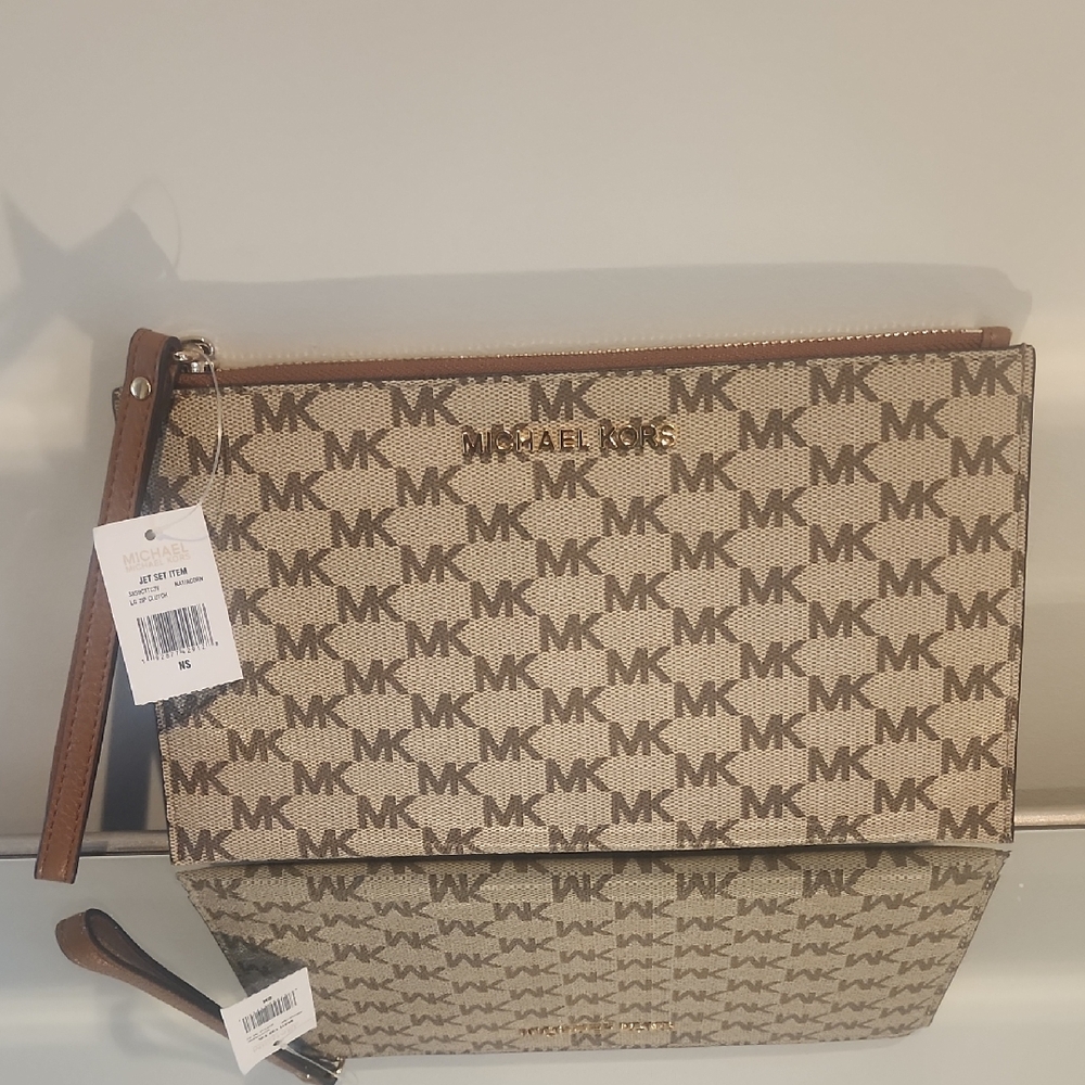 Michael Kors Tan Monogram Men's Clutch